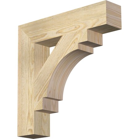 Ekena Millwork Merced Block Rough Sawn Bracket, Douglas Fir, 4"W x 20"D x 20"H BKT04X20X20MRC05RDF